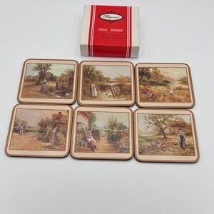 Pimpernel Acrylic Coasters COUNTRY LIFE Original Box Set of 6